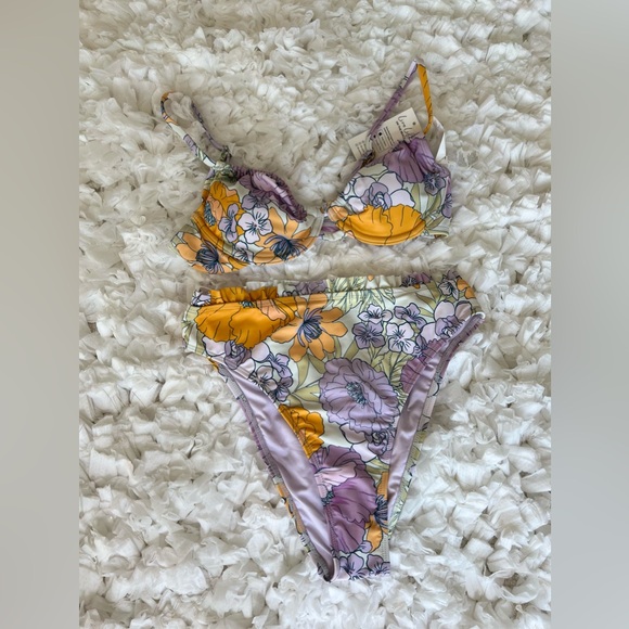 NWT Women's 2-Piece Swim Top & High Waist Bikini Bottoms Swimsuit set SIZE SMALL - Picture 6 of 17